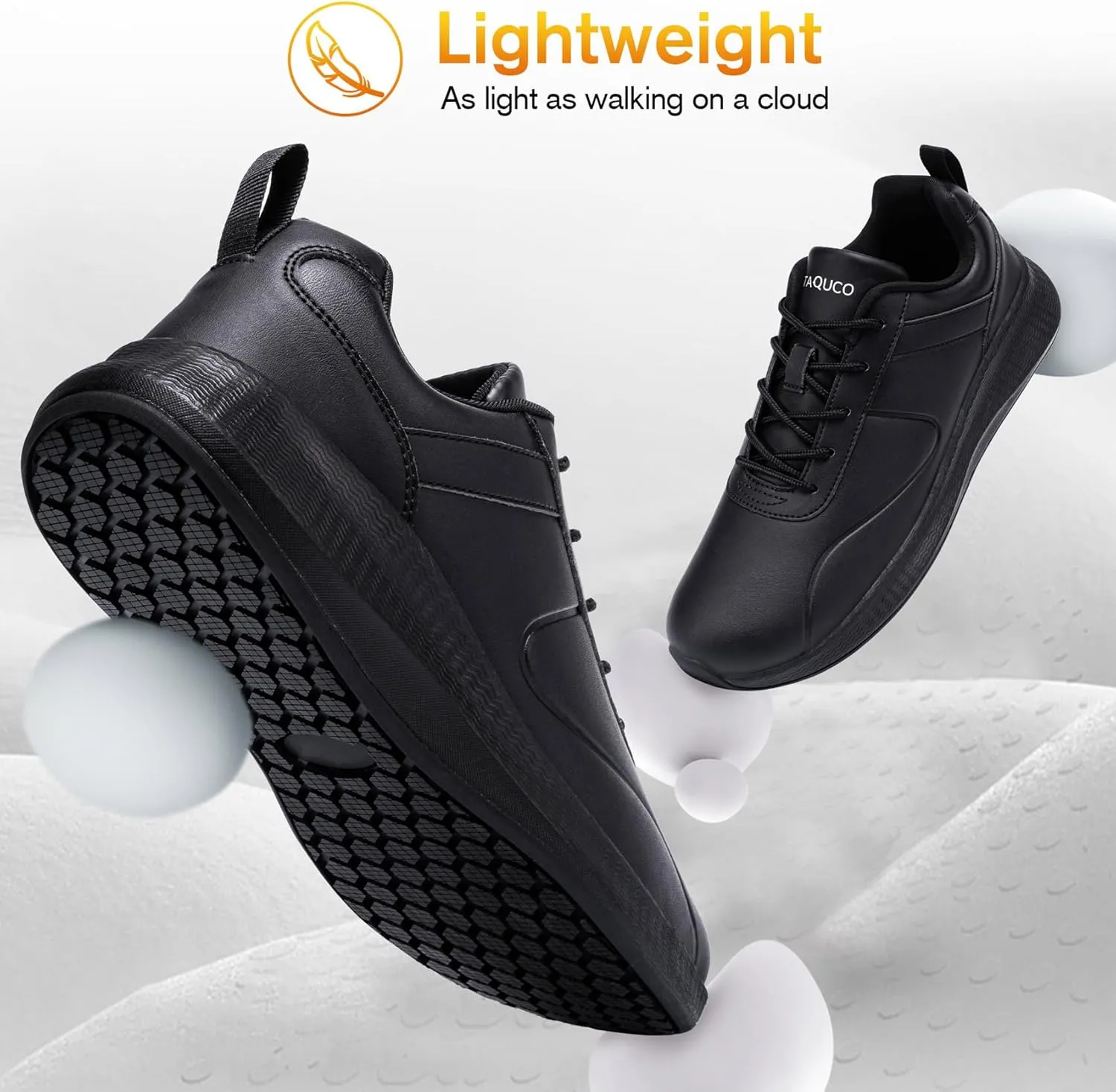 Non Slip Work Shoes for Mens Slip On Sneakers Waterproof Chef Kitchen Shoe Comfortable Slip Resistant Restaurant Footwear Hombre Zapatos de Trabajo, Black