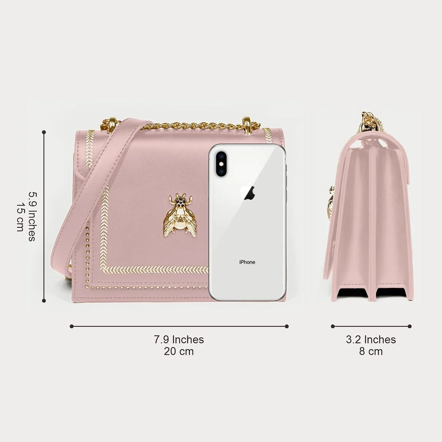 NPBAG Small Purse, Crossbody Bag for Women, Clutch Handbag Shoulder Bag with Metal Chain Strap, Designer Trendy Lady Wallet