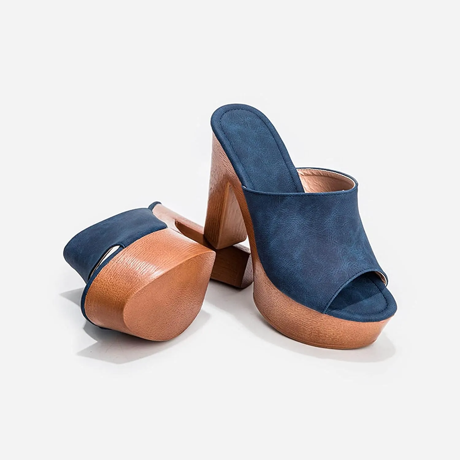 oiangi Heeled Sandals for Women Summer Fashion Fish Mouth Open Toe Straps Platform Chunky High Heels Comfortable Casual Sexy Slippers