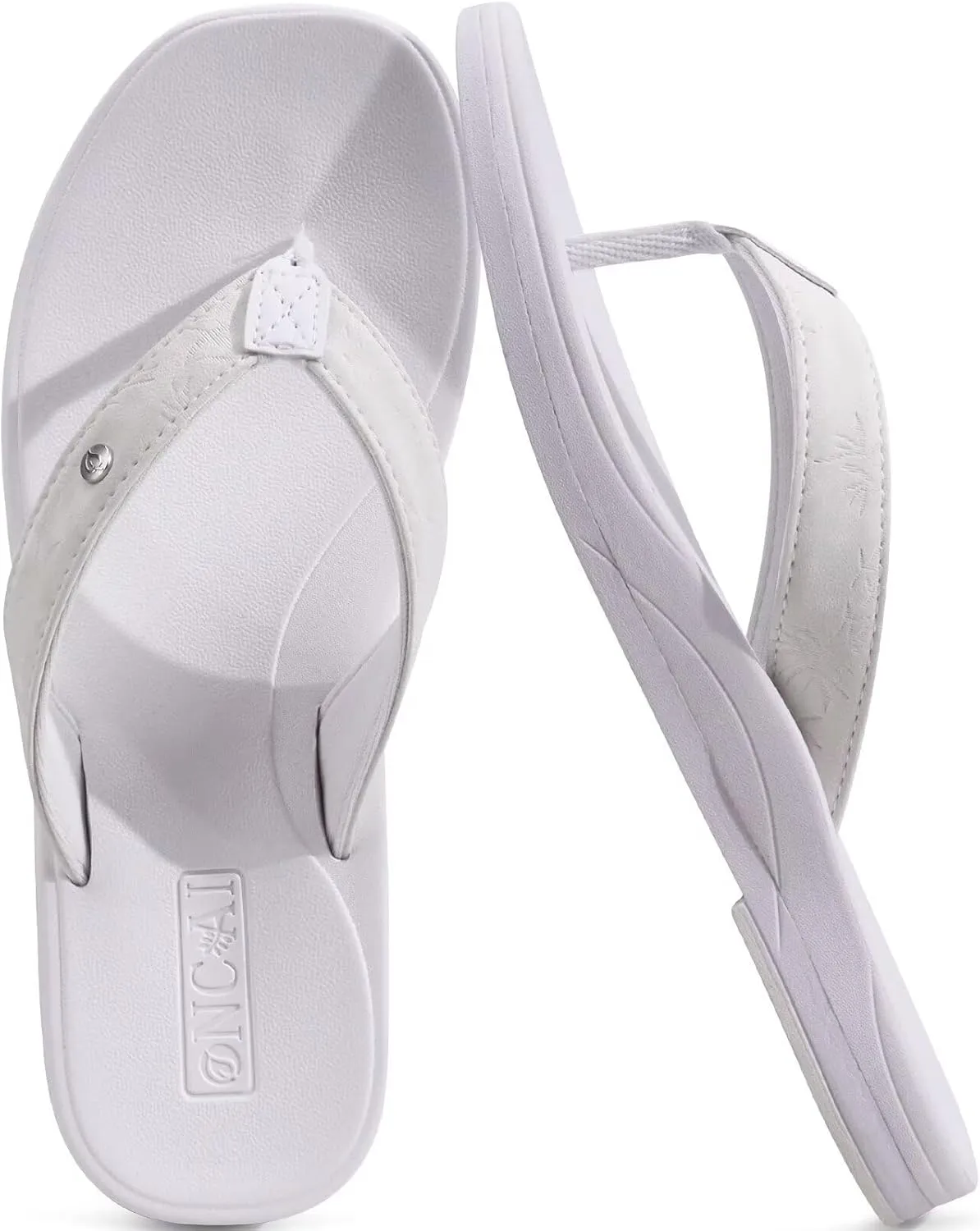 ONCAI Womens Cushion Flip Flops Women's Soft Comfortable Flip Flop Fashion Summer Beach Cute Lightweight Sandals for Woman Size 6-11