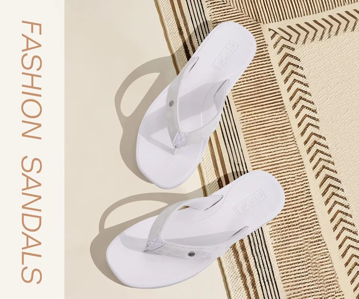 ONCAI Womens Cushion Flip Flops Women's Soft Comfortable Flip Flop Fashion Summer Beach Cute Lightweight Sandals for Woman Size 6-11