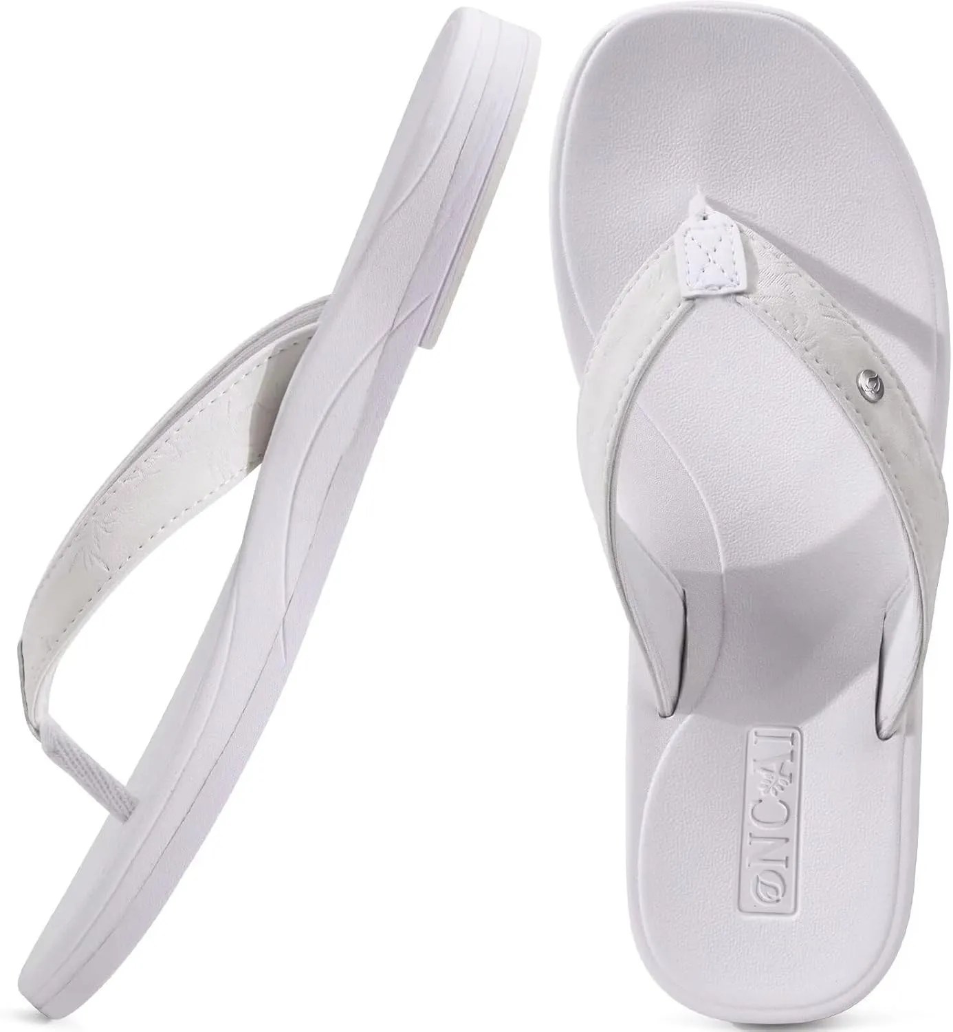 ONCAI Womens Cushion Flip Flops Women's Soft Comfortable Flip Flop Fashion Summer Beach Cute Lightweight Sandals for Woman Size 6-11