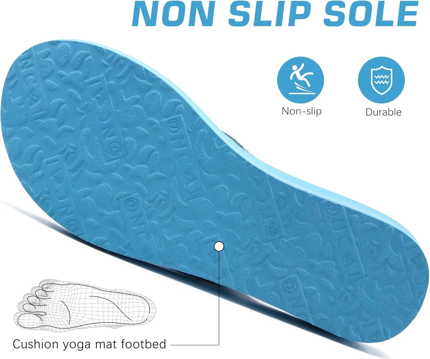 ONCAI Women's Flip Flops with Rhinestone, Arch Support Yoga Mat Comfort Walking Summer Beach Thong Sandals with Plantar Fasciitis Rubber Soles US Size 5-11
