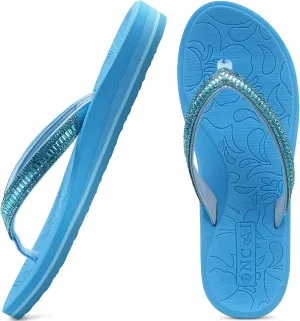 ONCAI Women's Flip Flops with Rhinestone, Arch Support Yoga Mat Comfort Walking Summer Beach Thong Sandals with Plantar Fasciitis Rubber Soles US Size 5-11
