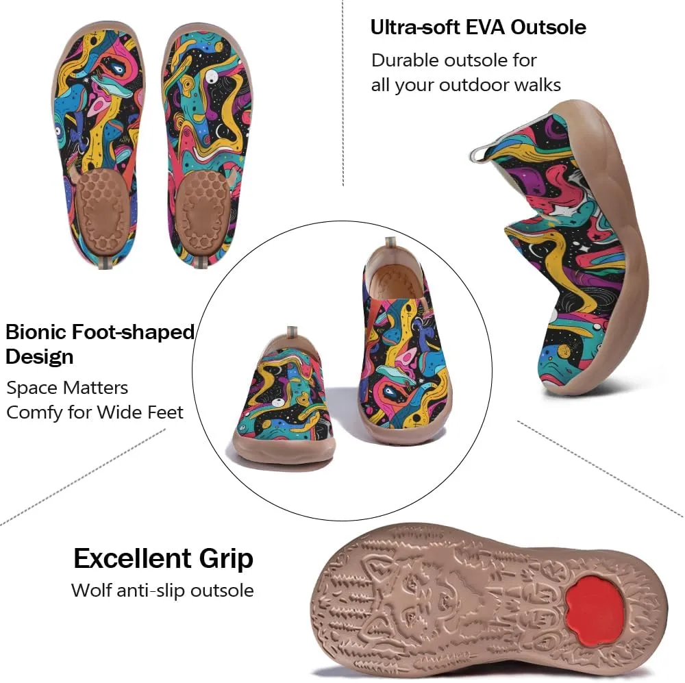 Onehorse Women's Walking Shoes Sock Slip-On Casual Loafers Travel Painted Sneakers Mesh Breathable