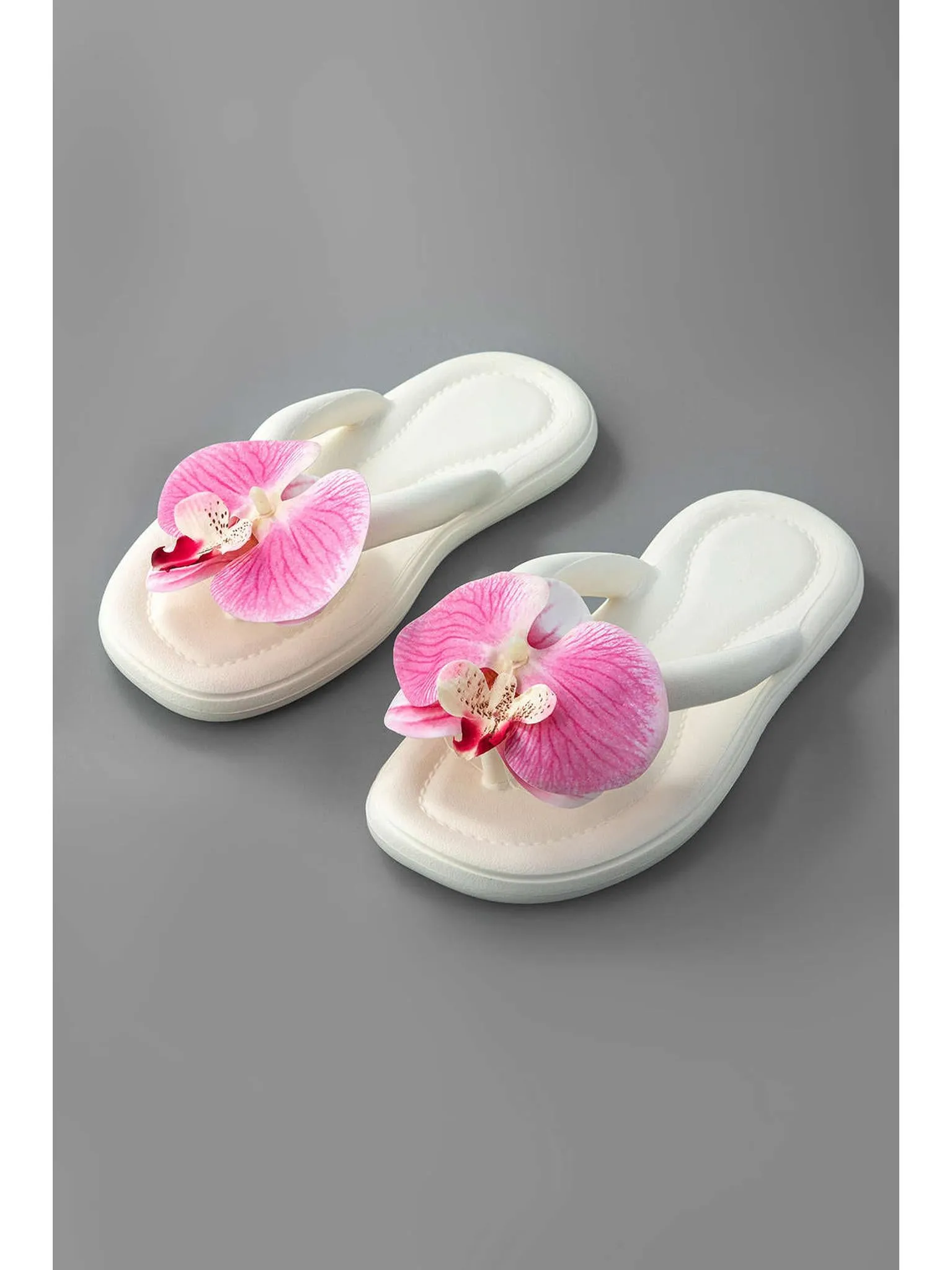 Orchid Decoration Flip Flop Slippers for Summer Comfort