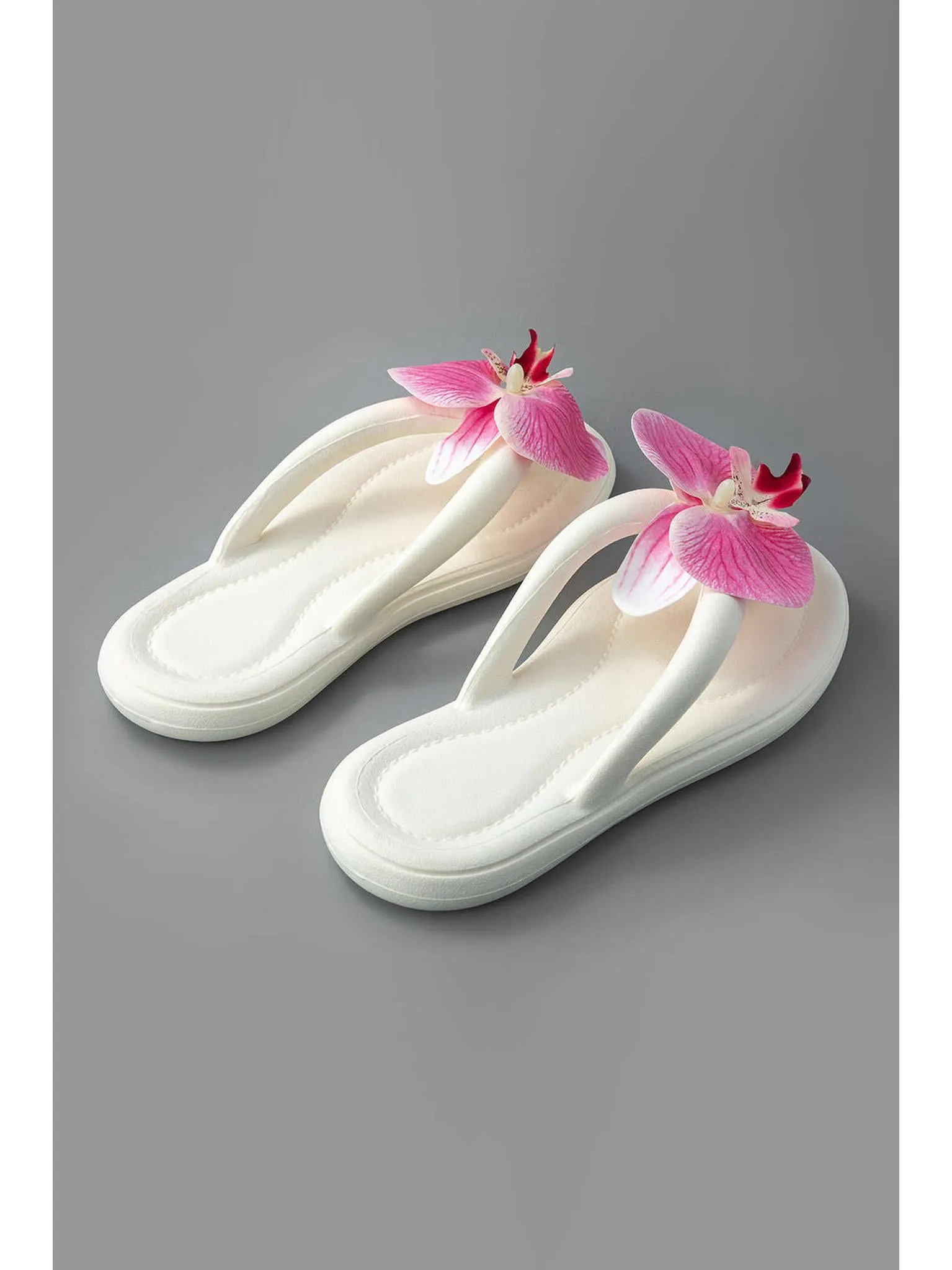 Orchid Decoration Flip Flop Slippers for Summer Comfort