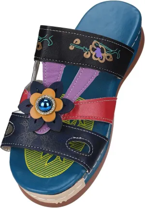 Orthotic Sandals for Women Wide Flip Flops Beach Non Slip Wide Width Wedge Sandal Plus Size Arch Support Women Comfort Orthopedic Knit Flip Flop Shoe Sandalias Ortopedicas De Mujer