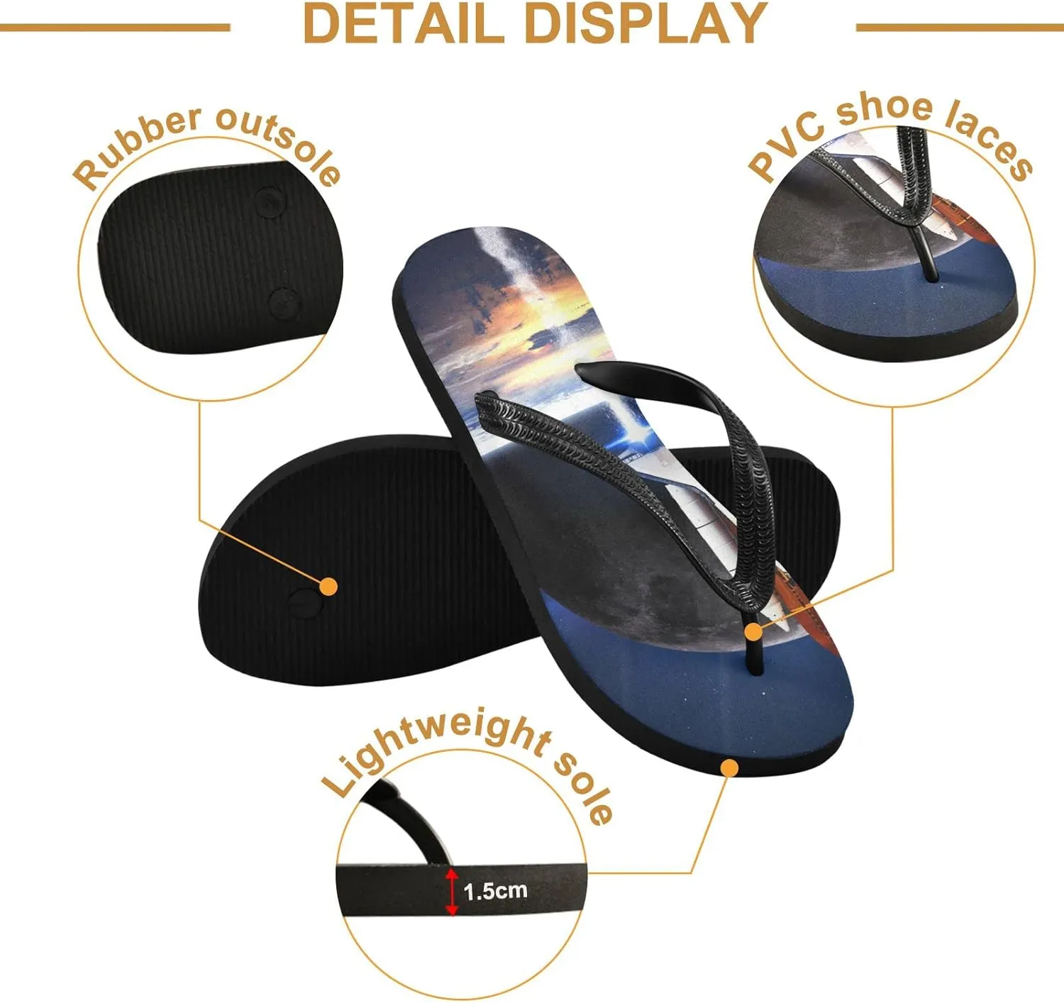 Oyihfvs Flip Flops Flip Sandal Home Slippers Hotel Spa Bedroom for Men Women XS-XXL
