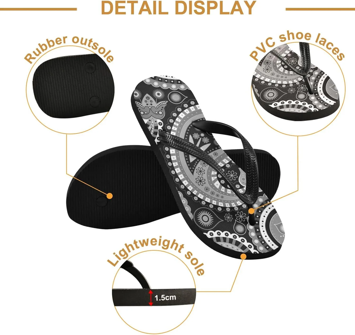 Oyihfvs Flip Flops Flip Sandal Home Slippers Hotel Spa Bedroom for Men Women XS-XXL
