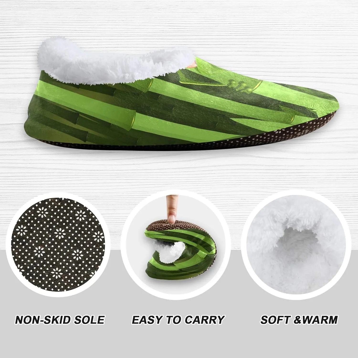 Oyihfvs Unisex Fuzzy House Slippers Memory Foam Warm Slip Shoes Fur Lining M-XXL