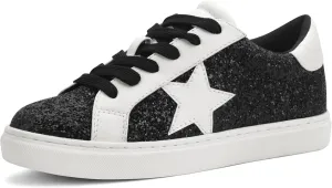 PARTY Women's Fashion Star Sneaker Lace Up Low Top Comfortable Cushioned Walking Shoes