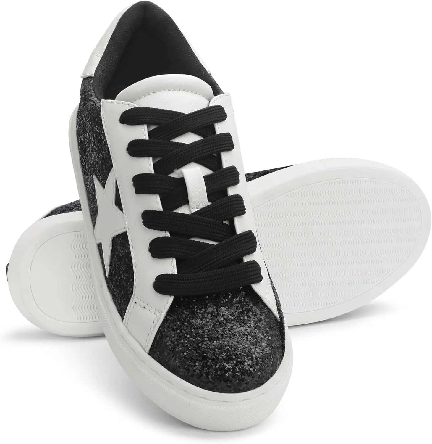 PARTY Women's Fashion Star Sneaker Lace Up Low Top Comfortable Cushioned Walking Shoes