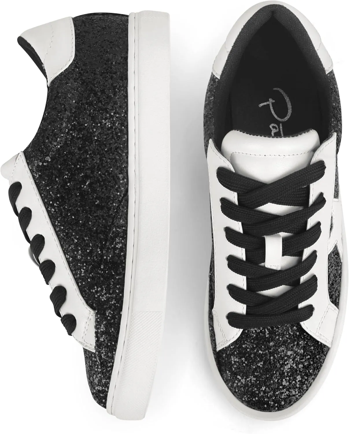 PARTY Women's Fashion Star Sneaker Lace Up Low Top Comfortable Cushioned Walking Shoes