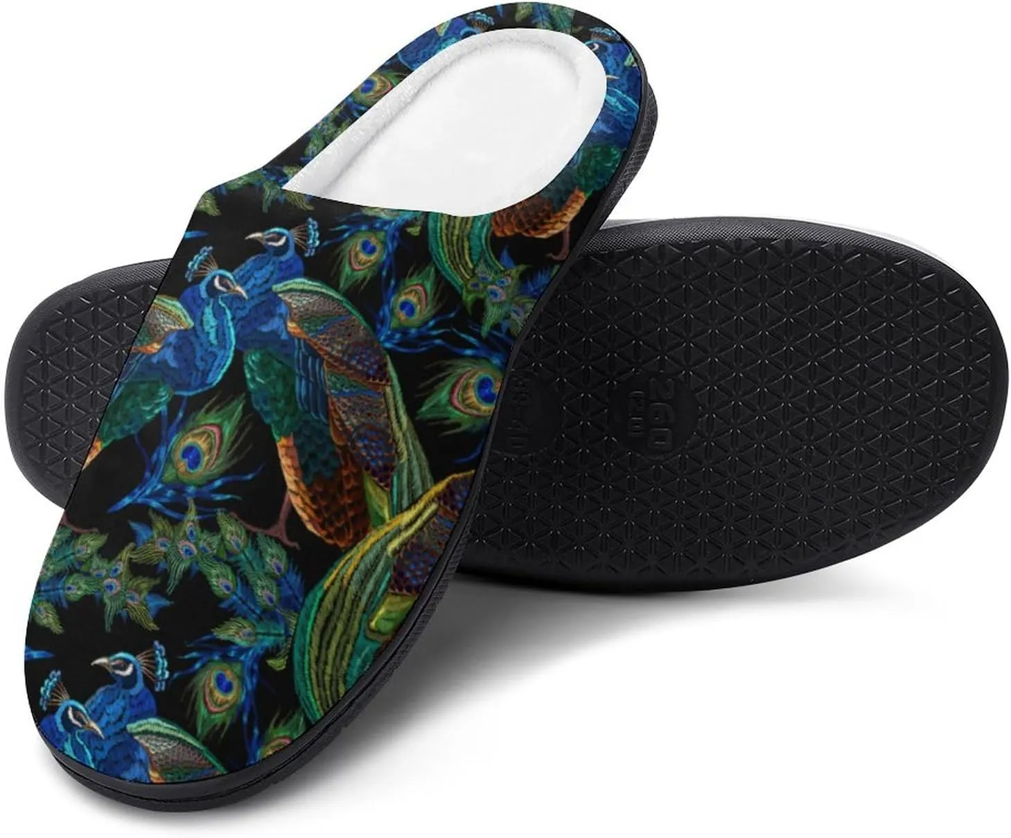 Peacock Slippers for Women Girls Soft Indoor Outdoor Winter Warm Comfy House Bedroom Slippers