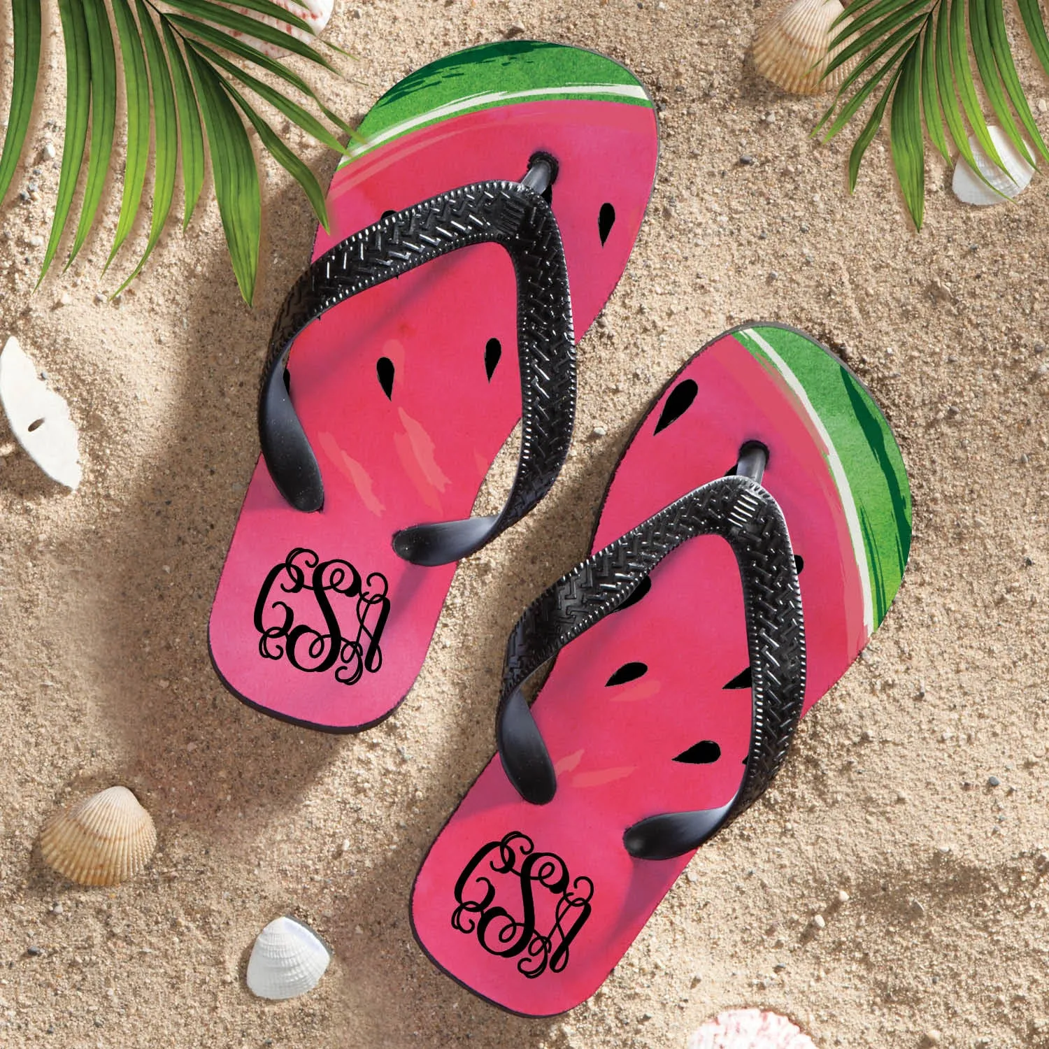 Personalized Watermelon Adult Flip Flops