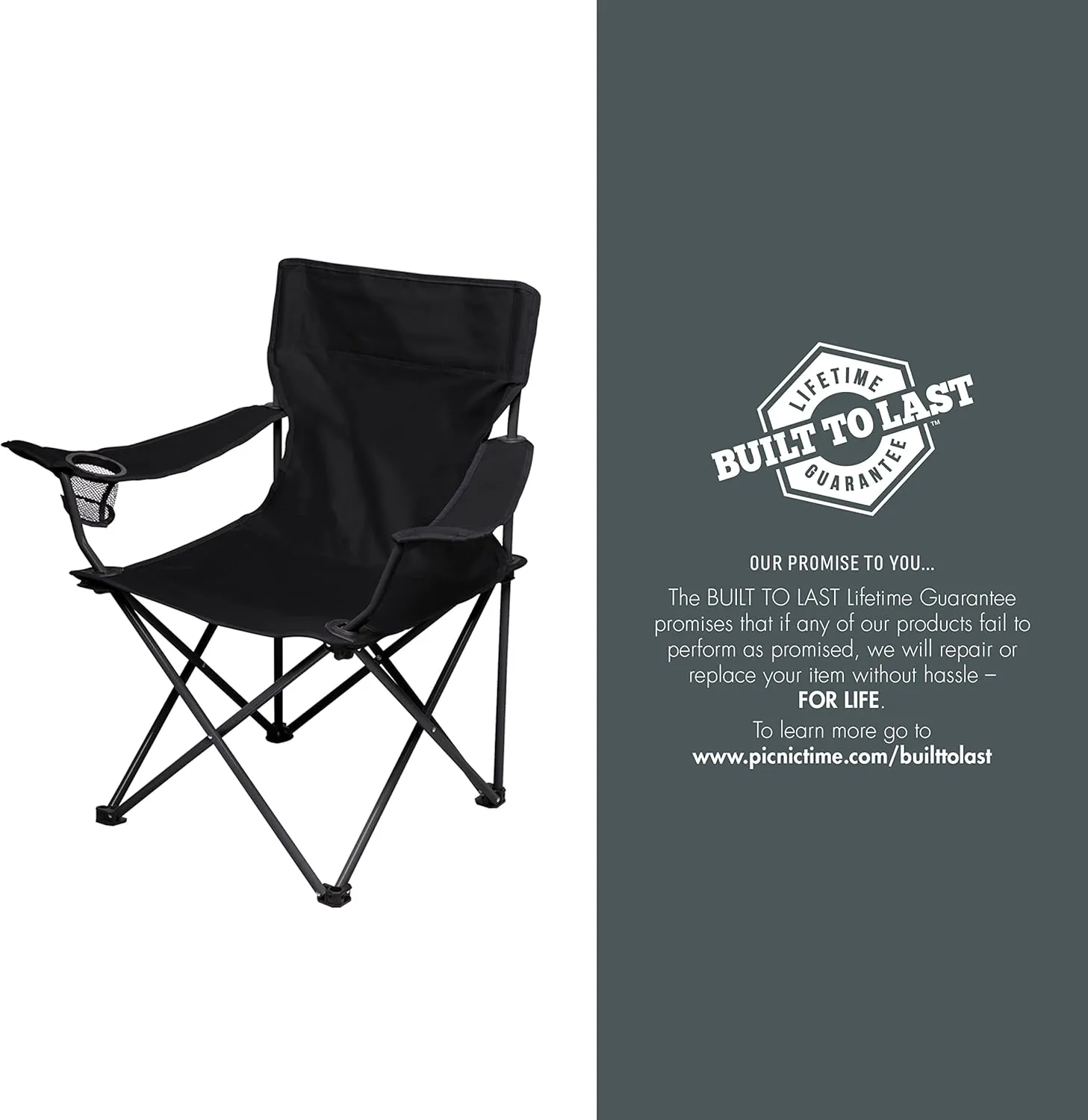 PICNIC TIME NHL Boston Bruins PTZ Portable Folding Camp Chair, (Black)