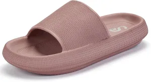 Pillow Slippers for Womens House Slides Sandals Cushioned Thick Sole Cloud Slippers Easy to Clean Quick Dry Shower Shoes