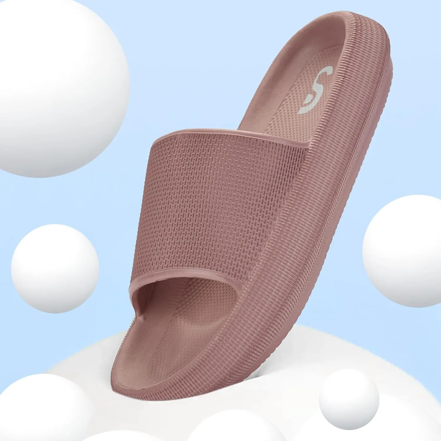 Pillow Slippers for Womens House Slides Sandals Cushioned Thick Sole Cloud Slippers Easy to Clean Quick Dry Shower Shoes
