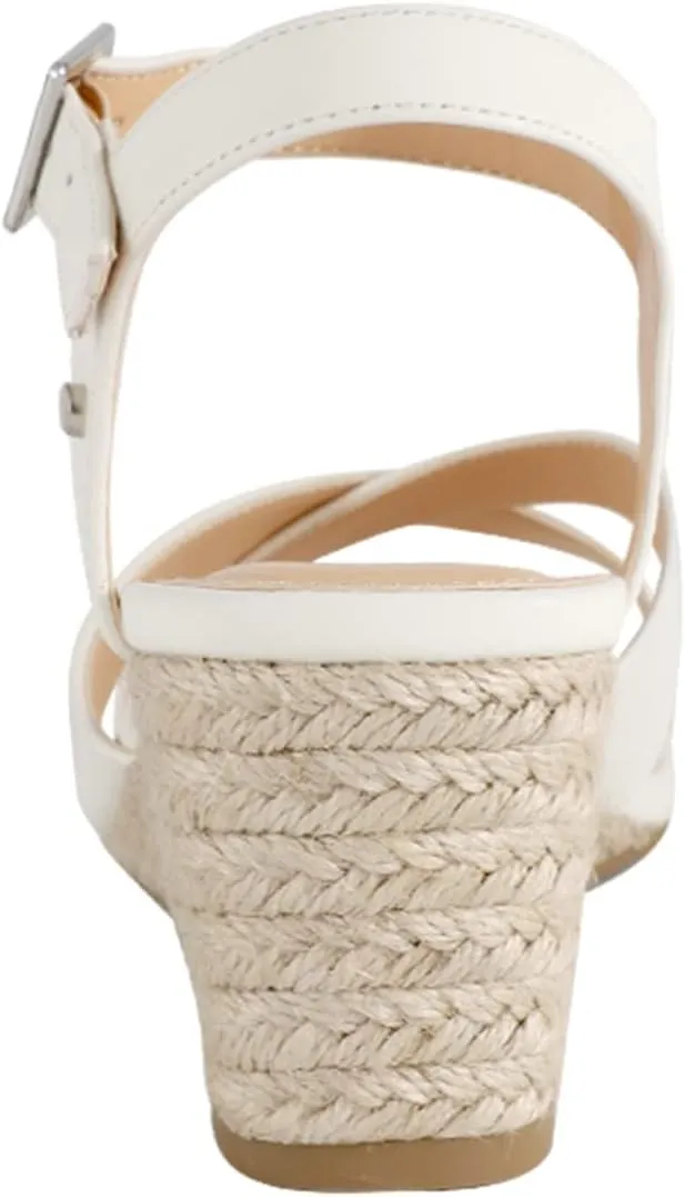 PIZZ ANNU Women's Wendy Low Wedge Sandals Ankle Strap Espadrille Open Toe Casual Summer Women Wedge Heels Shoes