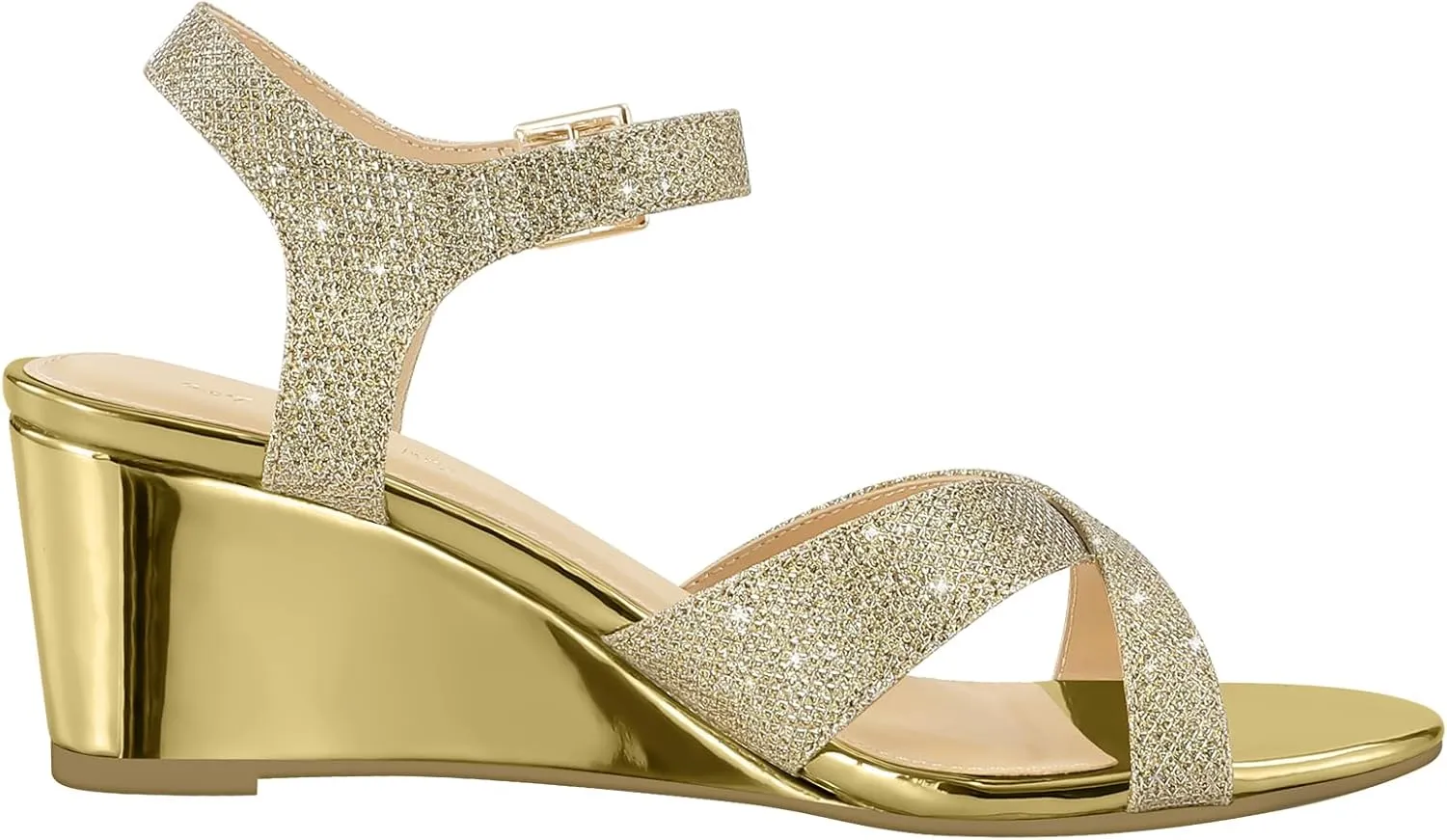PIZZ ANNU Women's Wendy Low Wedge Sandals Ankle Strap Espadrille Open Toe Casual Summer Women Wedge Heels Shoes