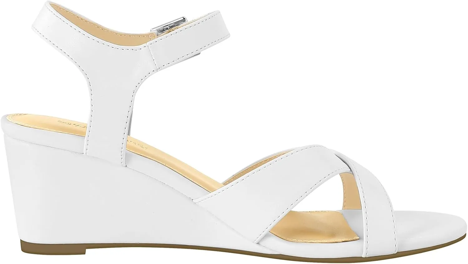 PIZZ ANNU Women's Wendy Low Wedge Sandals Ankle Strap Espadrille Open Toe Casual Summer Women Wedge Heels Shoes
