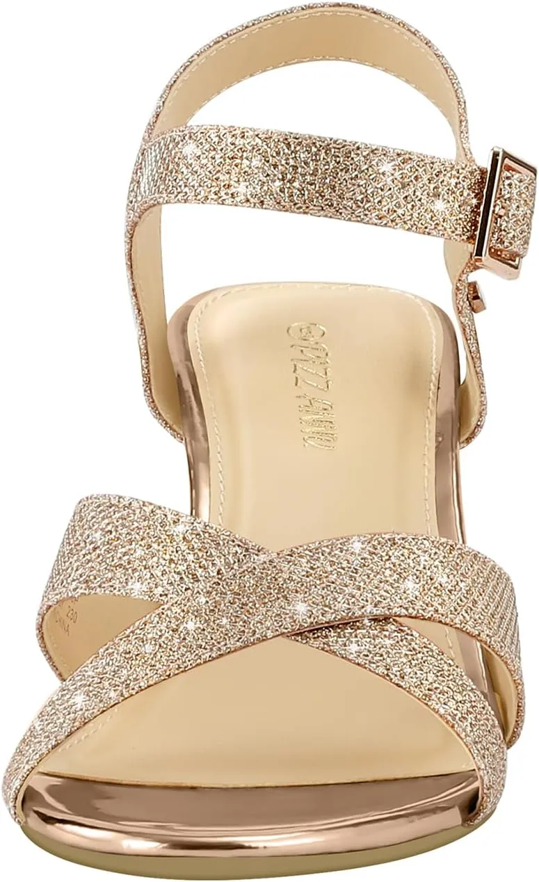 PIZZ ANNU Women's Wendy Low Wedge Sandals Ankle Strap Espadrille Open Toe Casual Summer Women Wedge Heels Shoes