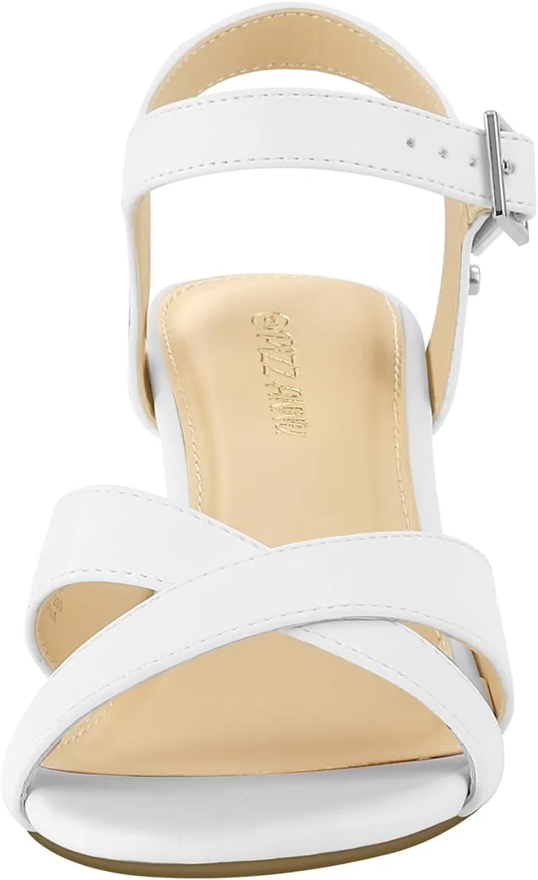PIZZ ANNU Women's Wendy Low Wedge Sandals Ankle Strap Espadrille Open Toe Casual Summer Women Wedge Heels Shoes