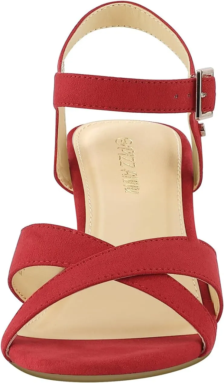 PIZZ ANNU Women's Wendy Low Wedge Sandals Ankle Strap Espadrille Open Toe Casual Summer Women Wedge Heels Shoes