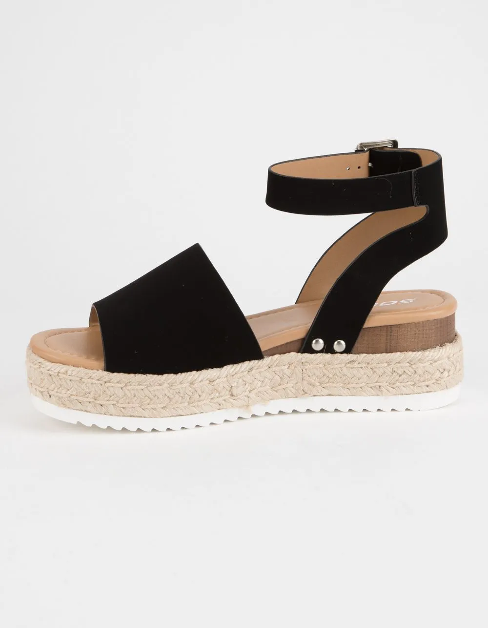 Platform Black Economical Toe Heeled Espadrilles Topic Ankle Soda Luxurious Open Casual Strap Sandals