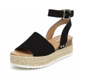 Platform Black Economical Toe Heeled Espadrilles Topic Ankle Soda Luxurious Open Casual Strap Sandals