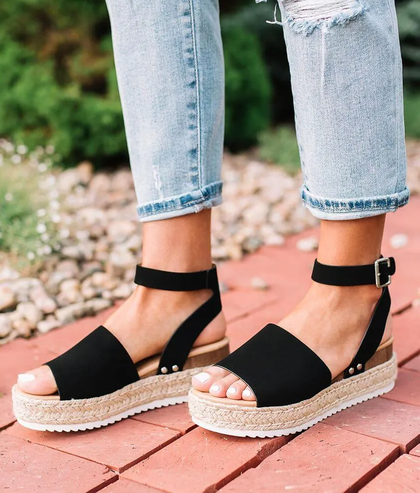 Platform Black Economical Toe Heeled Espadrilles Topic Ankle Soda Luxurious Open Casual Strap Sandals