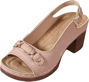 Platform Sandals Women Espadrille Wedge Casual Slippers Open Toe Dressy Heels Summer Slingback Wide Beach High Espadrilles Cute Slip-on with Adjustable Buckle Ankle Strap Boho Shoes Wedges