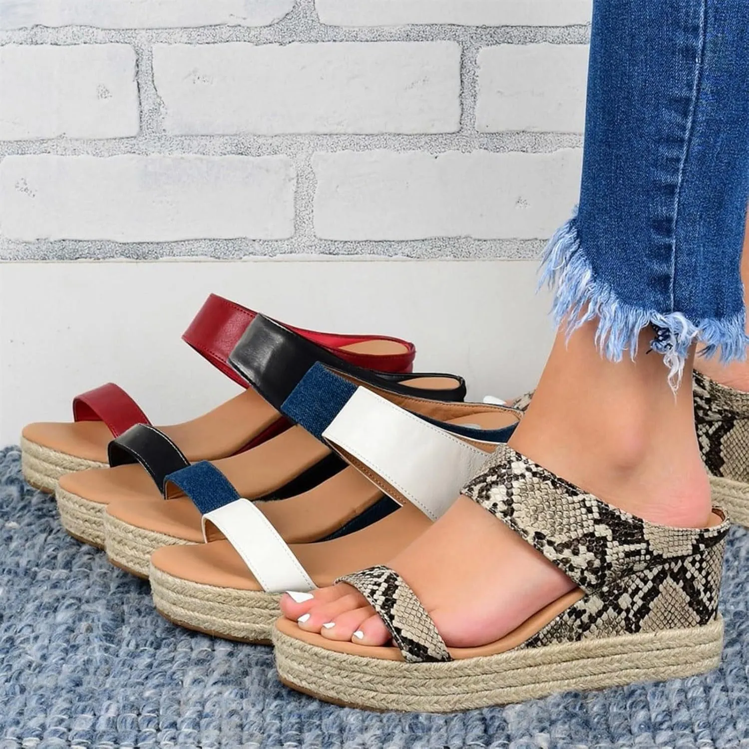 Platform Sandals Women Summer Beach Wedge Sandals Travel Open Toe Flip Flops Casual Dressy Walking Sandals