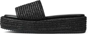 Platform Slip on Espadrille Sandals for Women Wedges Slides Bohemia Sandals Flatform Open Toe Beach Sandals