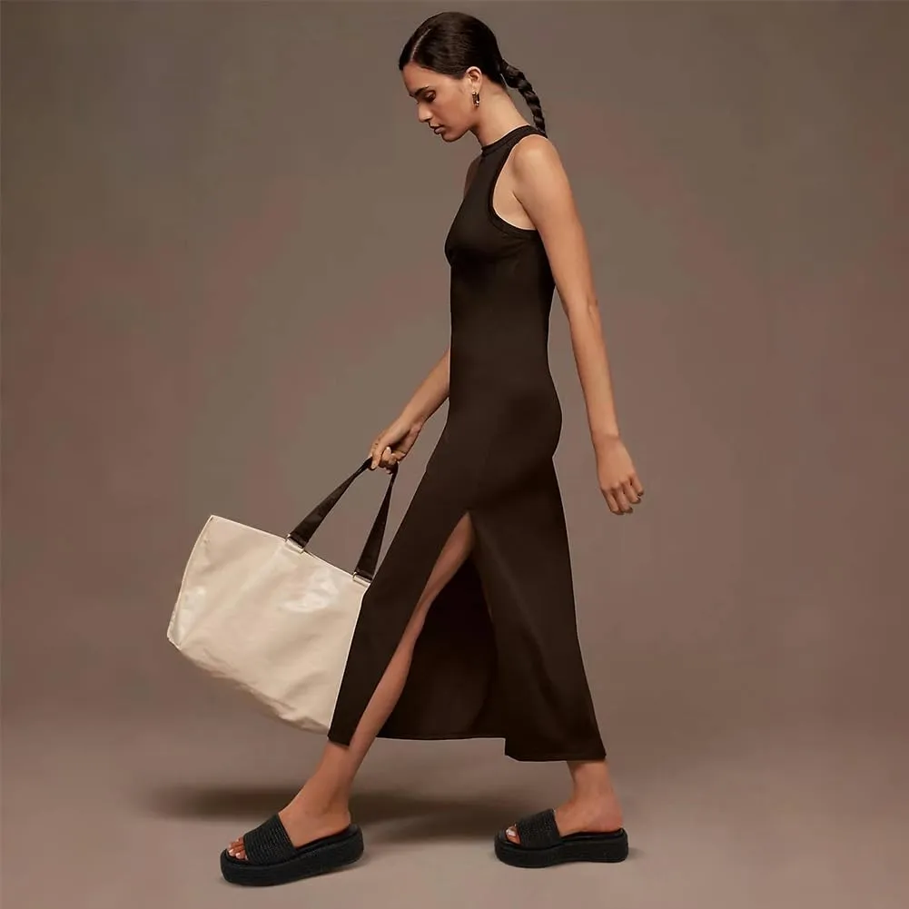 Platform Slip on Espadrille Sandals for Women Wedges Slides Bohemia Sandals Flatform Open Toe Beach Sandals