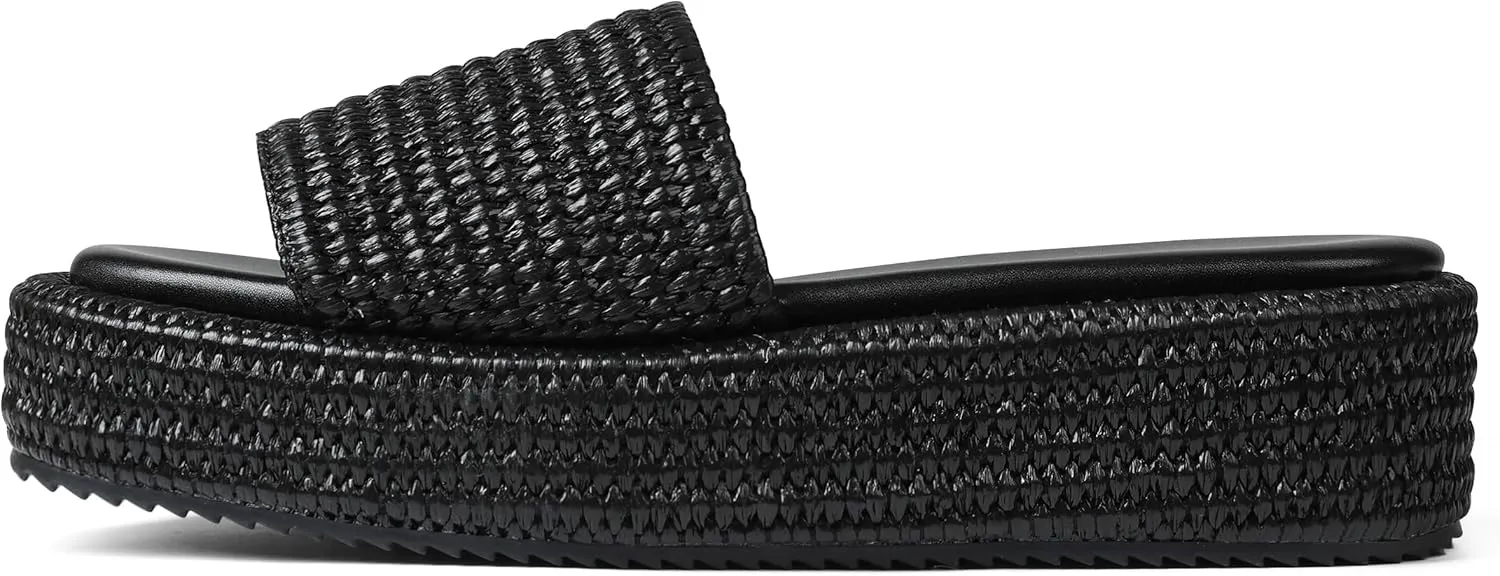 Platform Slip on Espadrille Sandals for Women Wedges Slides Bohemia Sandals Flatform Open Toe Beach Sandals