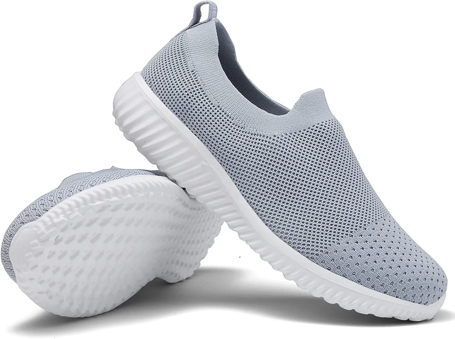poemlady Walking Shoes Women Slip On Sneakers Knit Lightweight Comfortable Breathable Nurse Shoes for Work Travel