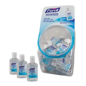 PURELL Advanced Refreshing Gel Hand Sanitizer, Clean Scent, 1 Oz Flip-Cap Bottle with Display Bowl, Clean Scent, 36/Bowl