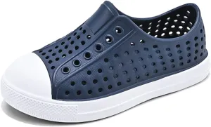 QLZ Toddler Kids Water Shoes for Boys Girls Garden Sandals Rubber Shoes Beach Sneakers, Slip-on Anti-Slip Lightweight Breathable Quick Dry Soft Flexible（Toddler/Little Kid/Big Kid）