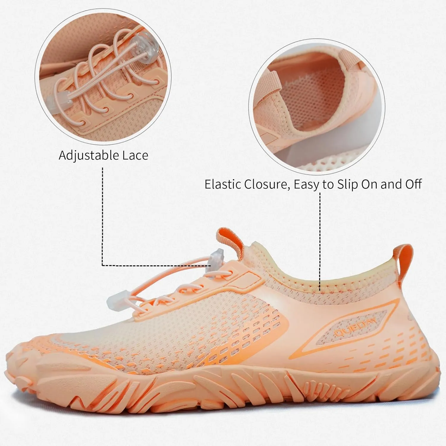 Queday Water Shoes for Women Men Quick Dry Barefoot Shoes Athletic Lightweight Sports Aqua Socks Outdoor Swim Fishing Hiking Diving Surf Walking Kayaking