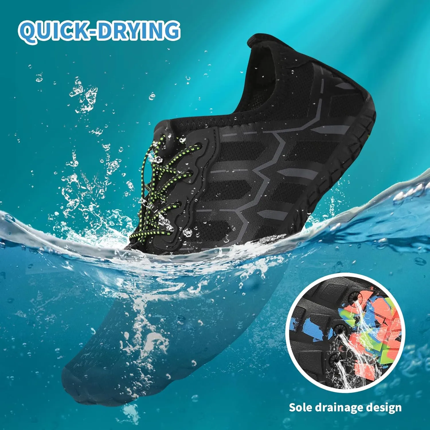 Quick Dry Barefoot Beach & Pool Shoes - Slip-on for Women & Men, Surf, Yoga & Water Sports