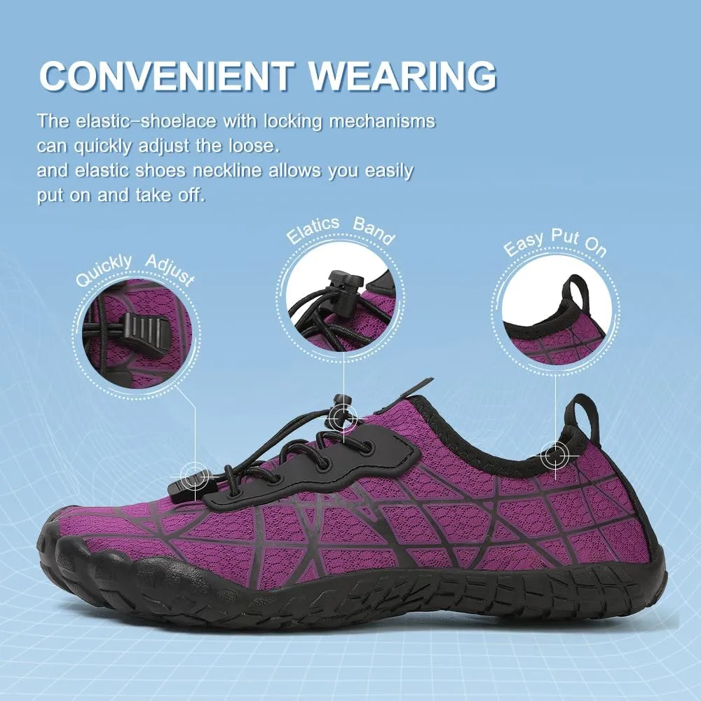 Quick Dry Barefoot Beach & Pool Shoes - Slip-on for Women & Men, Surf, Yoga & Water Sports