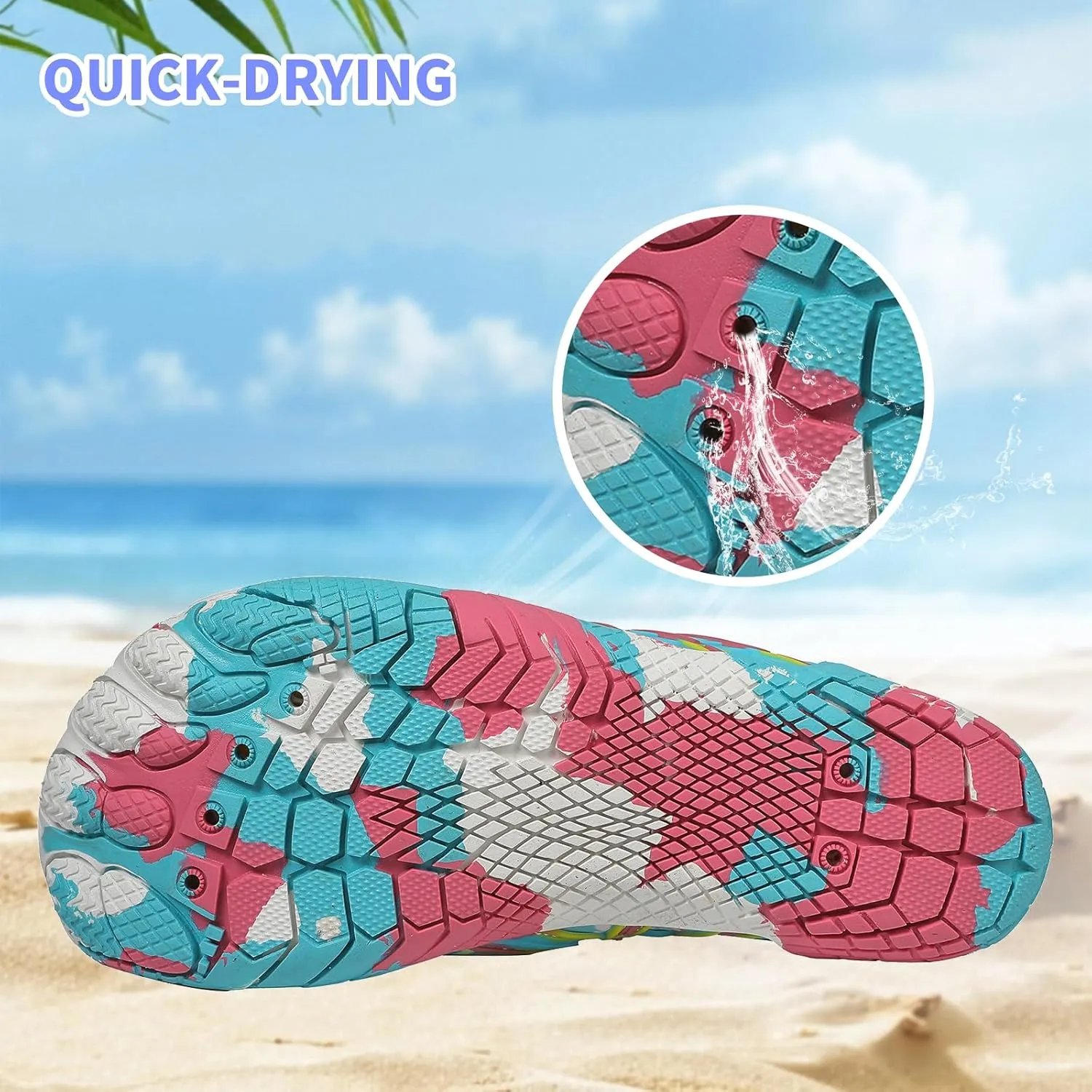 Quick Dry Barefoot Beach & Pool Shoes - Slip-on for Women & Men, Surf, Yoga & Water Sports