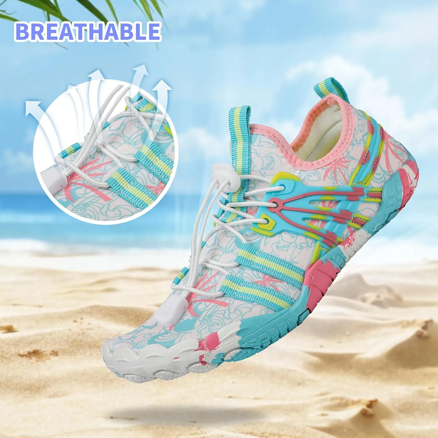 Quick Dry Barefoot Beach & Pool Shoes - Slip-on for Women & Men, Surf, Yoga & Water Sports