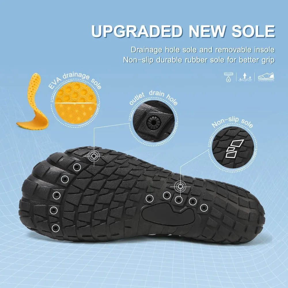 Quick Dry Barefoot Beach & Pool Shoes - Slip-on for Women & Men, Surf, Yoga & Water Sports