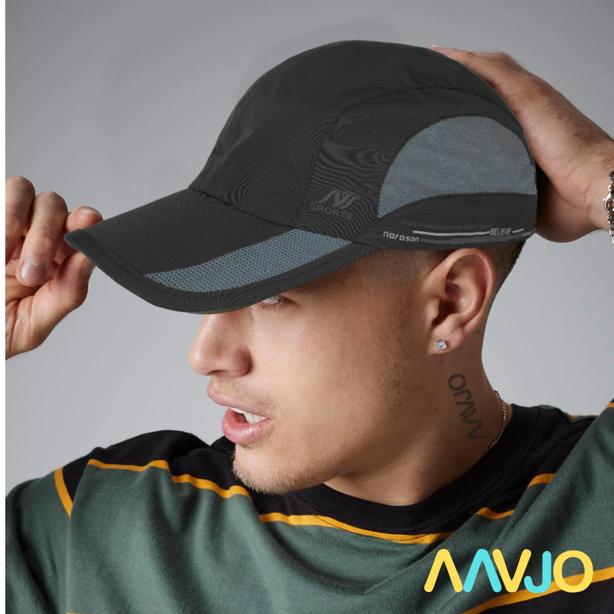Quick Dry Baseball Cap Hat Topi for Men Women - Black