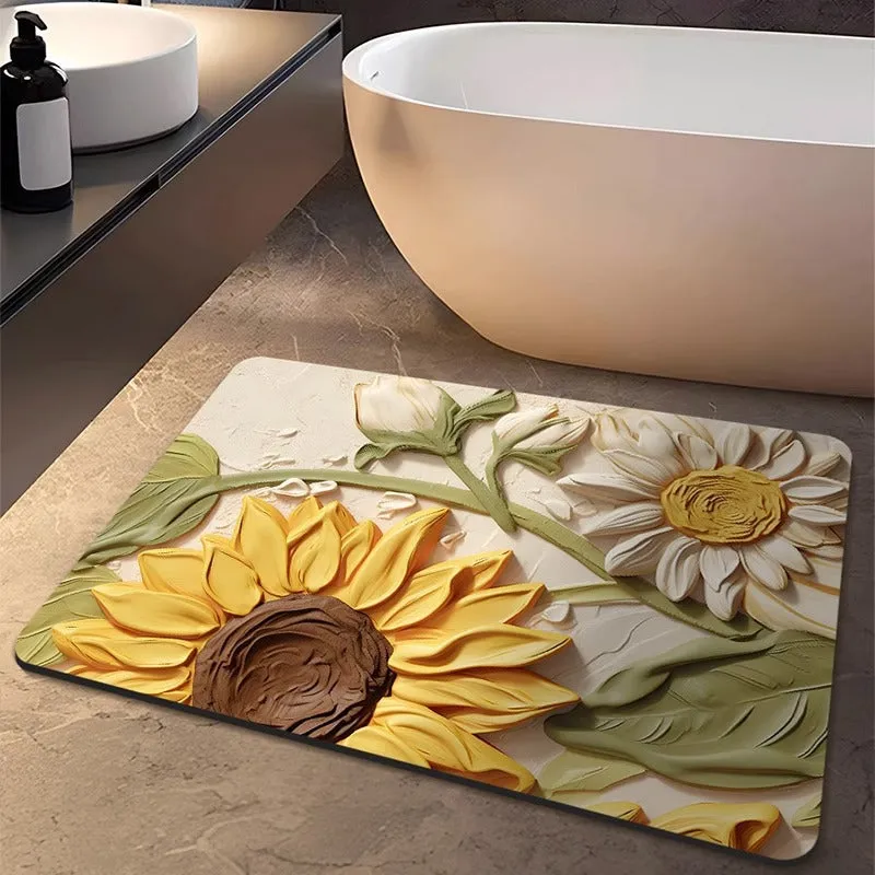 Quick-Dry Diatom Mud Bathroom Mat Non-Slip & Soft