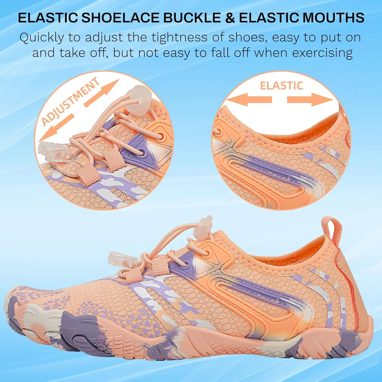 Quick Dry Water Shoes - Barefoot Swim Shoes for Women & Men, Non-Slip Aqua Shoes for Beach, River, Pool & Hiking