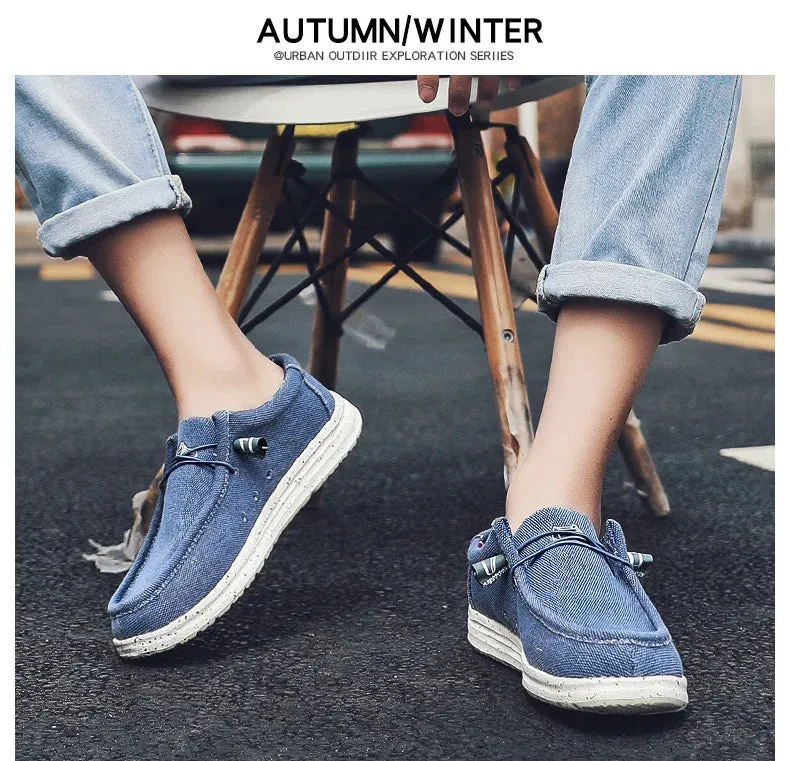 Quick offer Sneakers Breathable Style Shoes Fashion Loafers Size Luxury Large Canvas Men's Men Local delivery Outdoor Denim Vulcanize Designer Casual Shoes